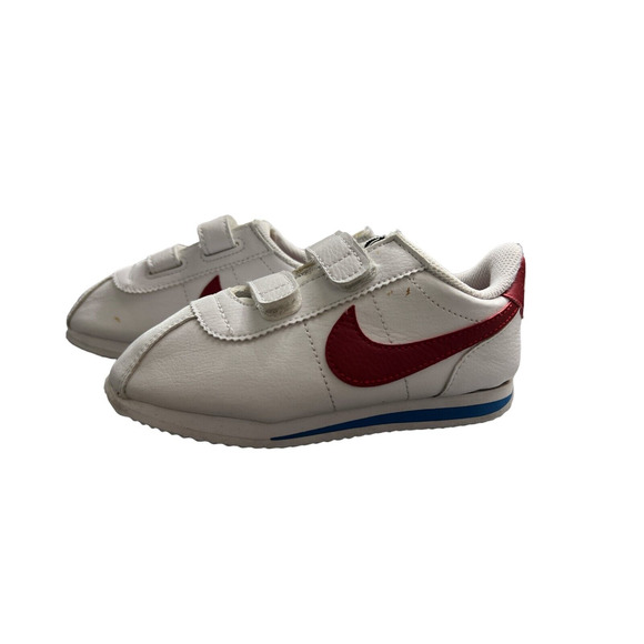 Nike Kids Cortez Basic White, Red, Blue‎ Size 5c - Picture 1 of 7